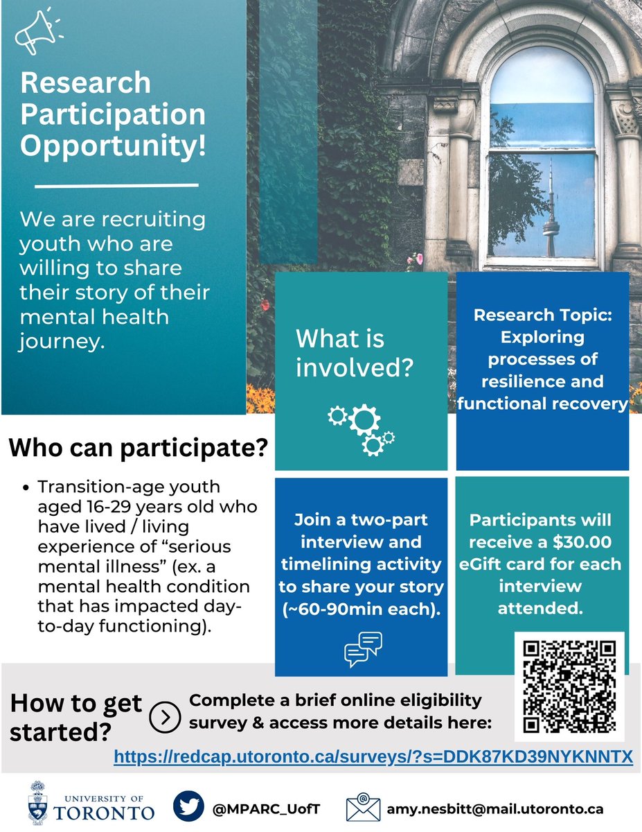 Amy Nesbitt (@amy_e_nesbitt) on Twitter photo Recruiting youth interested in participating in an interview study. Click the link for more information and to sign up! Please feel free to share :) 
redcap.utoronto.ca/surveys/?s=DDK… Recruiting youth interested in participating in an interview study. Click the link for more information and to sign up! Please feel free to share :) 
redcap.utoronto.ca/surveys/?s=DDK…
