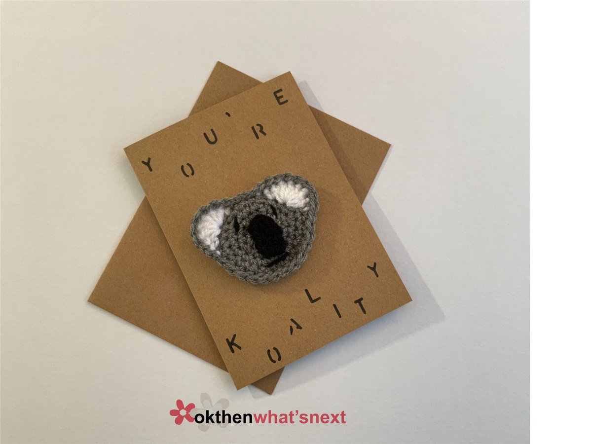 okthenwhatsnext's tweet photo. It's #animalactionday 🐨 Why not tell someone they’re ‘koality’ with my koala #greetingscard in my #etsy shop? ⭐️ Blank on the inside with a removable crocheted koala fridge magnet 🐨
-
https://t.co/HZhjeLaxc4
#earlybiz #crochet #elevenseshour https://t.co/JyYzyu13hm