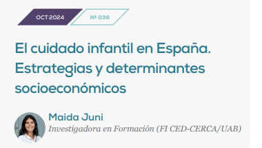 🆕En España, las familias no recurren a una única alternativa de cuidado para niñas/os de 0 a 3 años, al contrario, emplean diversas estrategias... Conoce estos y otros factores en sus decisiones en este número de #PerspectivesDemografiques
🔽ced.cat/PD/Perspective…