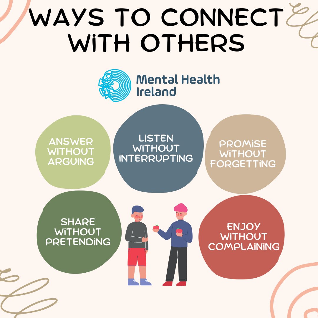 Mental Health IRL (@mentalhealthirl) on Twitter photo 💕 Connection is key to a healthy mind and heart! Here are simple ways to connect to those around you. #ConnectMHI #MentalHealth 💕 Connection is key to a healthy mind and heart! Here are simple ways to connect to those around you. #ConnectMHI #MentalHealth