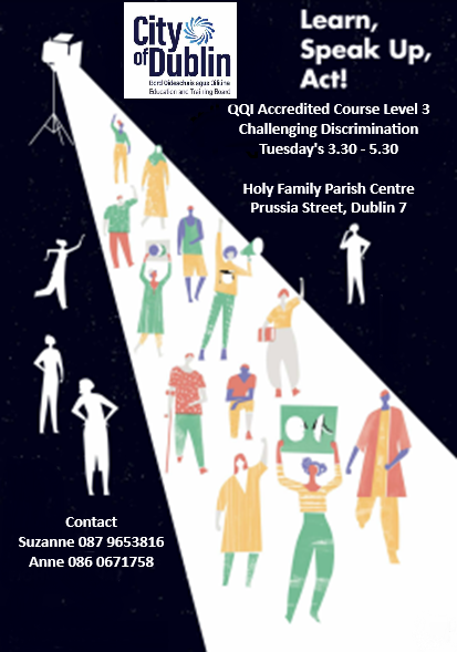 City of Dublin ETB Adult Education Guidance (@dicaegs1) on Twitter photo ๐ฃ๏ธ Sign up for the Challenging Discrimination QQI Level 3 course at Holy Family Parish Centre! Gain skills to promote equality.
๐
Tuesdays 3:30-5:30 PM
Contact: Suzanne 0879653816 / Anne 0860677158
#EqualityForAll #FreeCourse <a href="/CityofDublinETB/">City of Dublin ETB</a> ๐ฃ๏ธ Sign up for the Challenging Discrimination QQI Level 3 course at Holy Family Parish Centre! Gain skills to promote equality.
๐
Tuesdays 3:30-5:30 PM
Contact: Suzanne 0879653816 / Anne 0860677158
#EqualityForAll #FreeCourse <a href="/CityofDublinETB/">City of Dublin ETB</a>