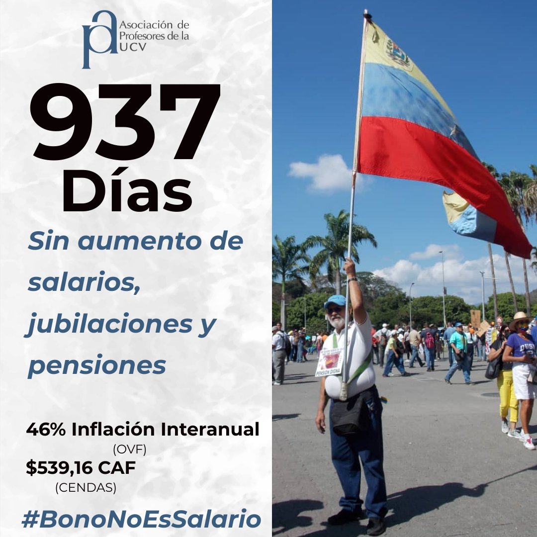 APUCV's tweet photo. #UCV #Profesores #Venezuela #SalariosDignosYa #BonoNoEsSalario https://t.co/Xdz0SpqAlu