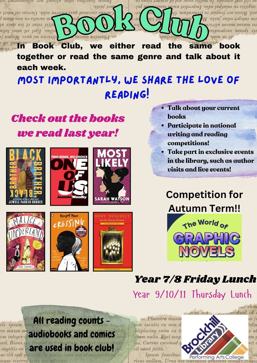 Check out these lunchtime clubs. Clubs are great opportunity to meet new friends, learn something new and have a good time. #teambrockhill