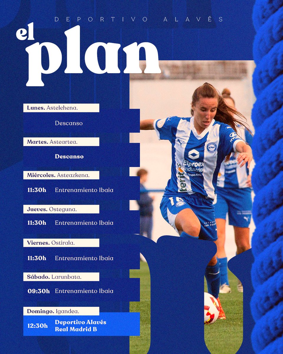 🗓️ 𝐄𝐋 𝐏𝐋𝐀𝐍 | ¡De vuelta en Ibaia!

🔜 <a href="/realmadridfem/">Real Madrid C.F.</a> B

#GoazenGloriosas ⚪️🔵