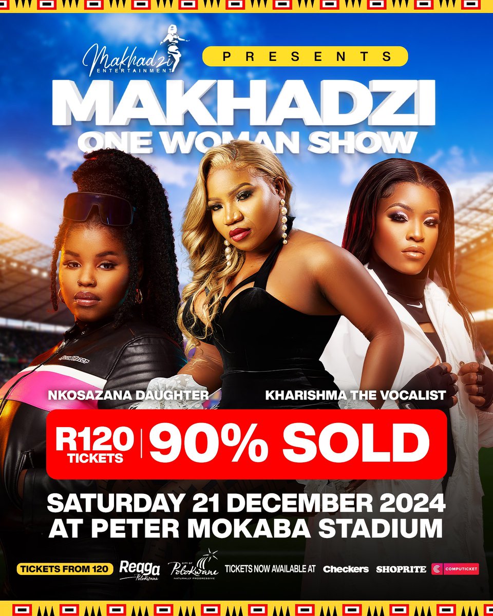MakhadziSA's tweet photo. THE WAIT IS OVER... 21st December PETER MOKABA Stadium for One Woman Show Line Up is Loaded. FIRST LET ME INTRODUCE You to My Queens Nkosazana Daughter and Vocalist Kharishma
Are we allowed to say #FillUpPeterMokabaStadium?

More loading.....🔥🔥🔥🔥 TICKETS ARE AVAILABLE HERE:
https://t.co/RDcyuFaNMi