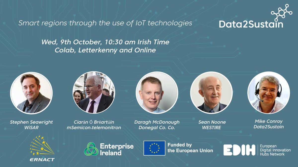 ERNACT Network (@ernact) on Twitter photo 📢Last Day to register for the <a href="/Data2Sustain/">Data2Sustain</a>
webinar: "Smart Regions through IoT Technologies"!
Discover the latest innovations & real-world applications of #IoT in creating smarter, more sustainable communities.
🖊️REGISTER NOW: teamworker.ernact.eu/INV/URS?dip=14… 📢Last Day to register for the <a href="/Data2Sustain/">Data2Sustain</a>
webinar: "Smart Regions through IoT Technologies"!
Discover the latest innovations & real-world applications of #IoT in creating smarter, more sustainable communities.
🖊️REGISTER NOW: teamworker.ernact.eu/INV/URS?dip=14…