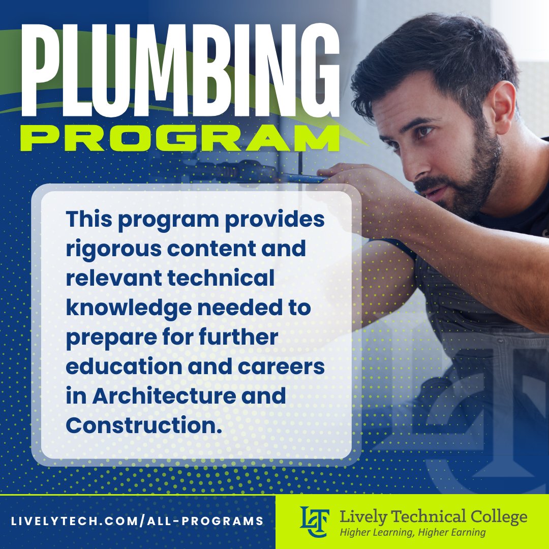 LivelyTechTally's tweet image. Ready to build a career that’s essential to every home and business? Get hands-on training with our Plumbing program and start building a career that flows with opportunity. 💧 

💻 Learn more at livelytech.com/all-programs

#HigherLearningHigherEarning #LivelyTech #PlumbingCareer