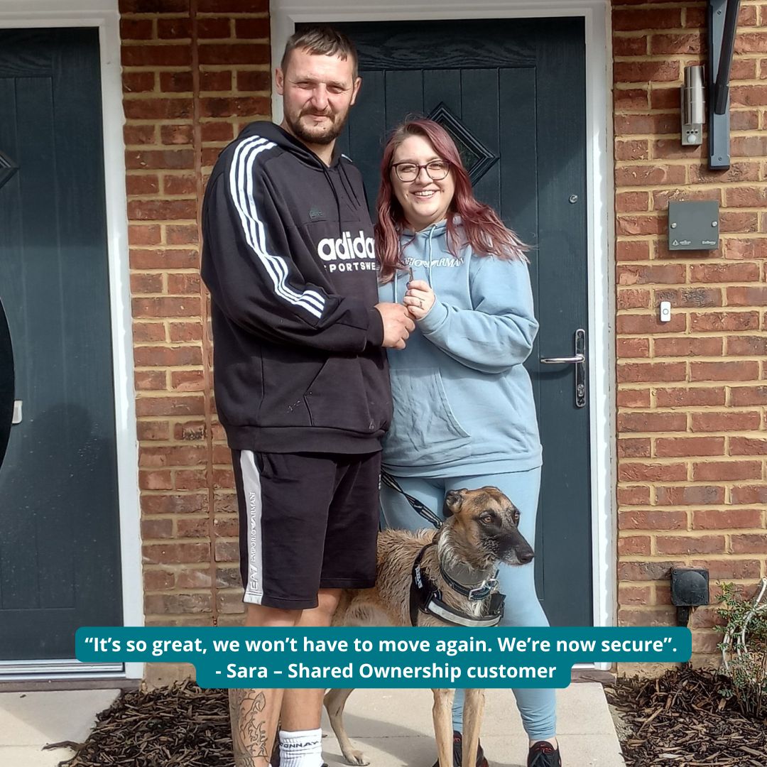 We were on site at Rosewood to meet two happy shared ownership customers as they moved into their new home. 
Toby &amp; Sara had previously been privately renting &amp; then living with parents so were excited to get the keys to their new 2-bed house. 

 orlo.uk/xl8WS
