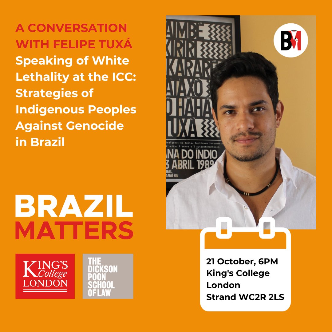 TLIKings's tweet photo. Join us on the 21st of October for a fascinating conversation with Felipe Tuxá, an indigenous anthropologist, on the indigenous genocide case at the ICC. There is a limited number of places, so please register here as soon as possible: https://t.co/Zbr6VLjedM https://t.co/gXTSdE4J1R