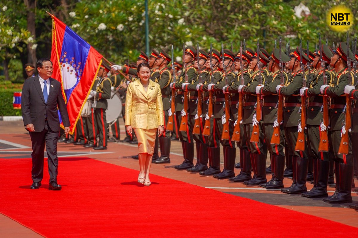NBTWORLDNews's tweet photo. PM Paetongtarn Shinawatra arrived in Vientiane for her first official visit as an ASEAN leader to attend the 44th and 45th ASEAN Summits, strengthening bilateral relations and regional cooperation.

#ASEANRelations #DiplomaticVisit #RegionalCooperation #ThaiLaoTies #NBTWorld https://t.co/jgxb3P5vkw
