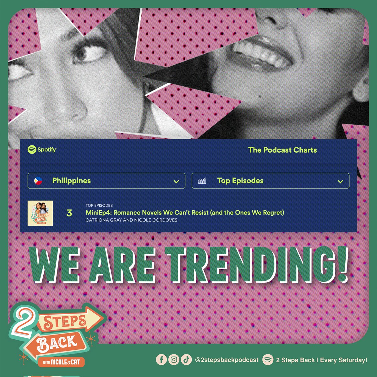 cornerstone_ofc's tweet image. 2 Steps Back is TRENDING!!! 😱

If you haven't checked in on @catrionaelisa and @nicolecordoves's podcast, then you're missing out! 

Go and stream the podcast now! 

#CatrionaGray #NicoleCordoves #2stepsback
#CornerstoneArtist