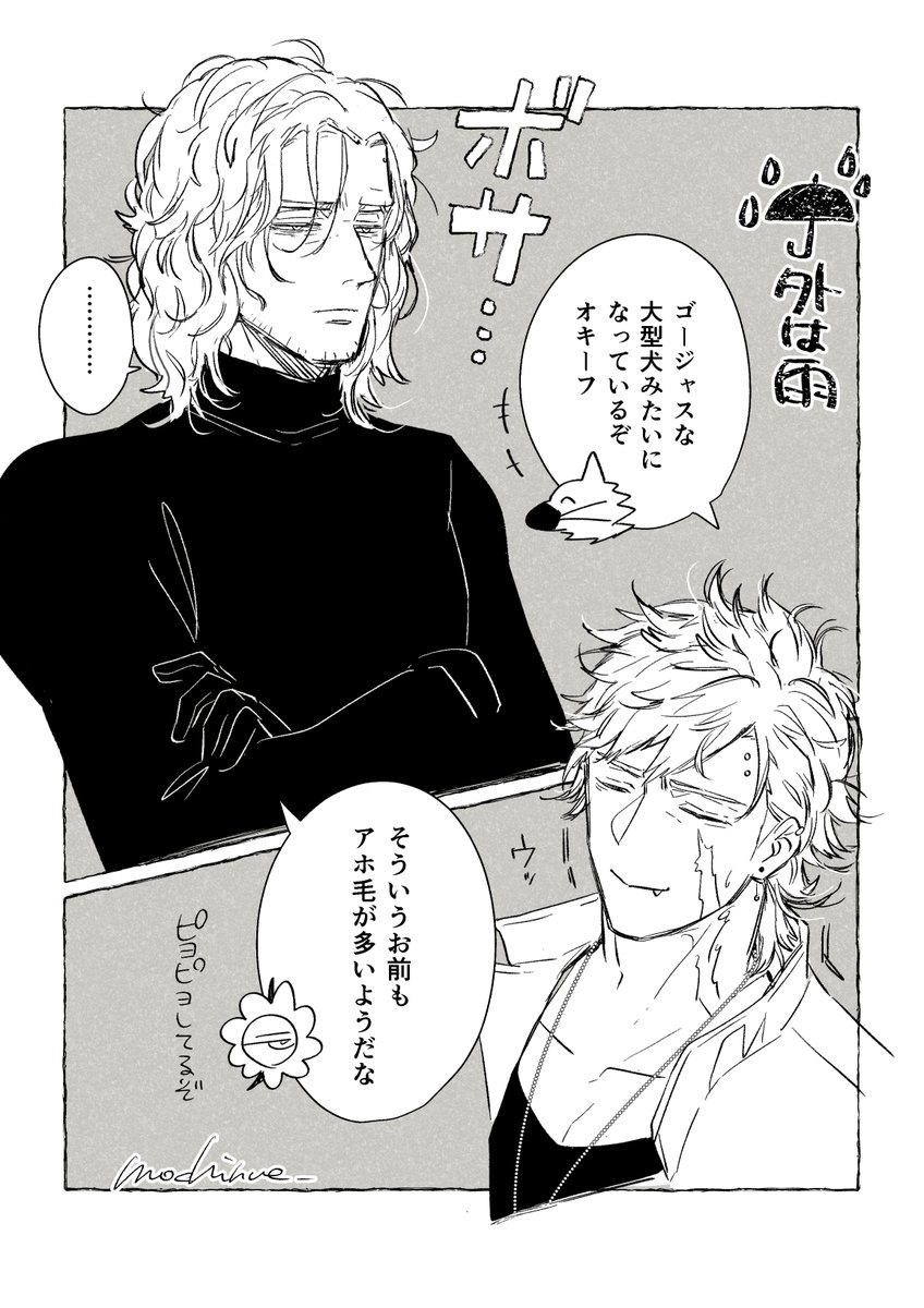 雨の日に髪の毛を結わないままにしているとこうなる長官☔ 