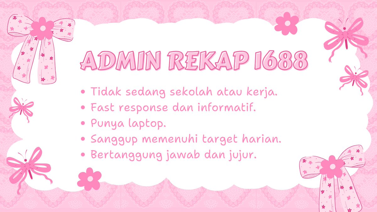 Halo, aku masih nyari admin rekap 1688 untuk GO beads aku yang bener bener luang dan serius tidak nge ghosting pas diperlukan.

Nanti diajarin caranya, fee dan target sudah ditentukan. Silakan reply nanti aku dm (tidak semua aku pick ya 🥹🙏🏻) #zonauang #zonaba #zonago