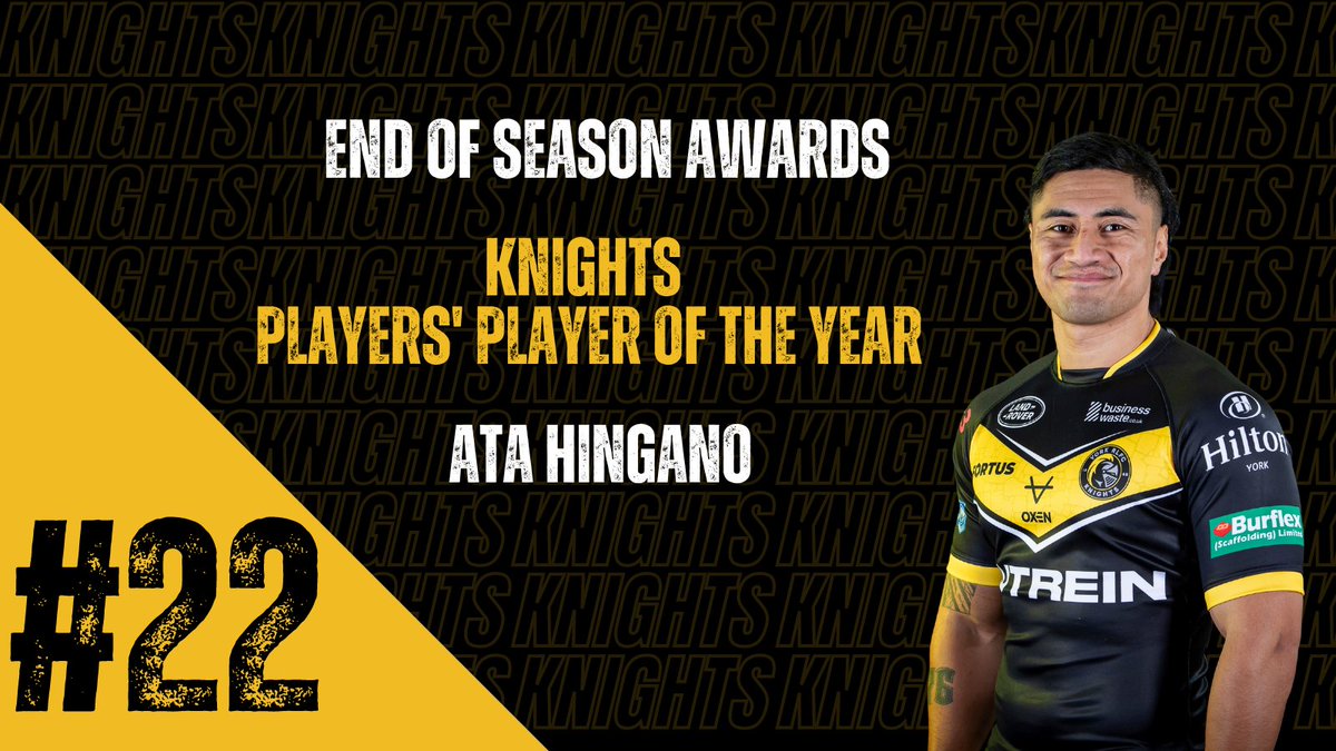 𝐄𝐨𝐒 𝐀𝐰𝐚𝐫𝐝𝐬 𝟐𝟎𝟐𝟒🪩🌟
The Knight’s Players' Player of the Year goes to <a href="/AtaHingano/">Mafoa'aeata Hingano</a> 
🏆Award sponsored by <a href="/copycars/">Copy Cars</a> 
🤝Player sponsored by Fox Red Wealth Management

#RiseUp | #WeAreYork ⚔️