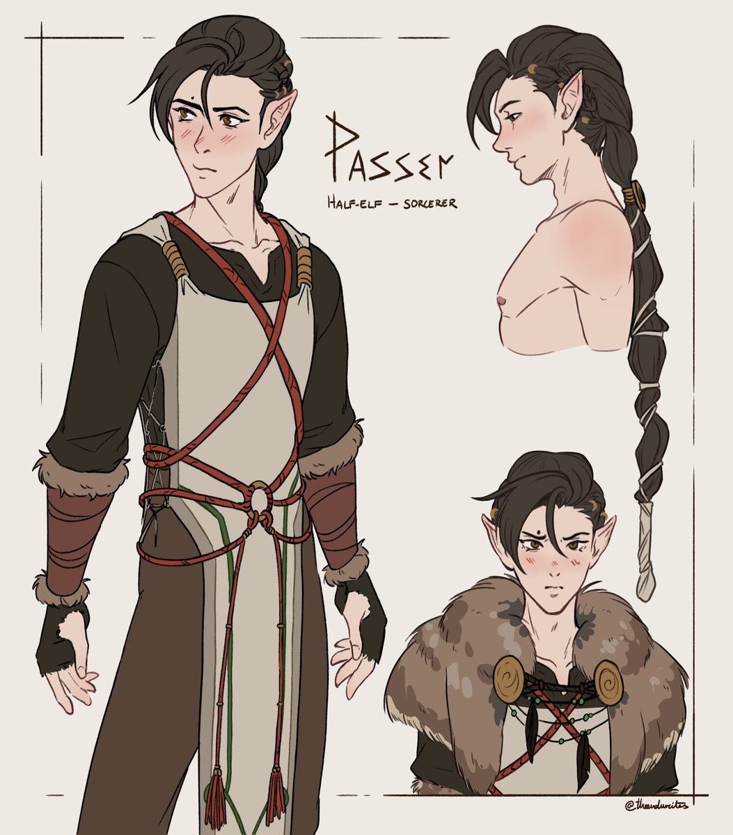 Ragnarock AU Passer, a haf elf, self-taught sorcerer that has never left Midgard.

He will knowingly start the end of the world to see his love be free 🐺⛓️

(Finally finished this drawing I started a moth ago.)