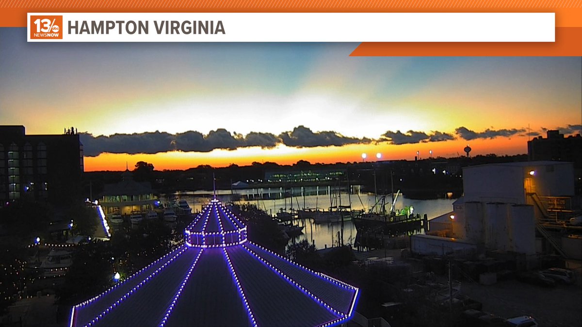 Good morning! What a gorgeous sky over Hampton VA! Have a great day.  #13Weather #13NewsNow #vawx
