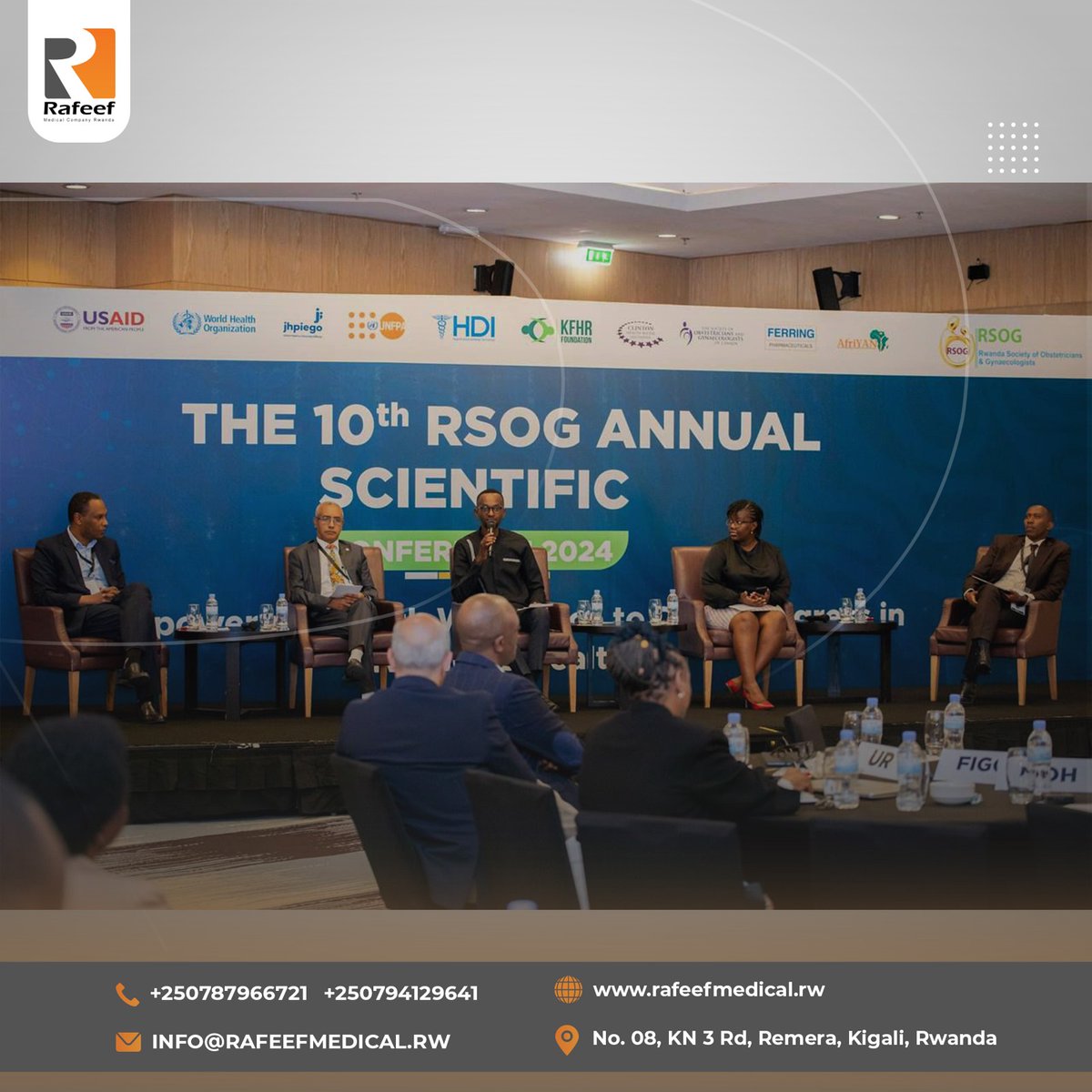 RafeefRwanda's tweet photo. 🚀 We were honored to participate in the 10th Annual Rwanda Society of Obstetricians and Gynecologists Conference on September 20, 2024! 🌟
#Rafeefmedicalcompany #HealthcareInnovation #Rwanda #Obstetrics #Gynecology #PatientCare #RSOG   #mindray https://t.co/FBqdMU9dZl