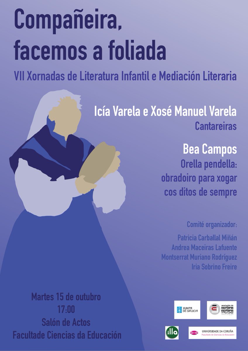 AELG (@aelg) on Twitter photo O 15 de outubro, na Facultade de Ciencias da Educación da Universidade da Coruña, chegan as VII Xornadas de Literatura Infantil e Mediación Literaria: Compañeira, facemos a foliada, con entrada libre. Máis información aquí: aelg.gal/actividades/xo… <a href="/UDC_gal/">Universidade da Coruña</a> <a href="/SXPL/">Política Lingüística</a> <a href="/_AndreaMaceiras/">Andrea Maceiras</a> O 15 de outubro, na Facultade de Ciencias da Educación da Universidade da Coruña, chegan as VII Xornadas de Literatura Infantil e Mediación Literaria: Compañeira, facemos a foliada, con entrada libre. Máis información aquí: aelg.gal/actividades/xo… <a href="/UDC_gal/">Universidade da Coruña</a> <a href="/SXPL/">Política Lingüística</a> <a href="/_AndreaMaceiras/">Andrea Maceiras</a>