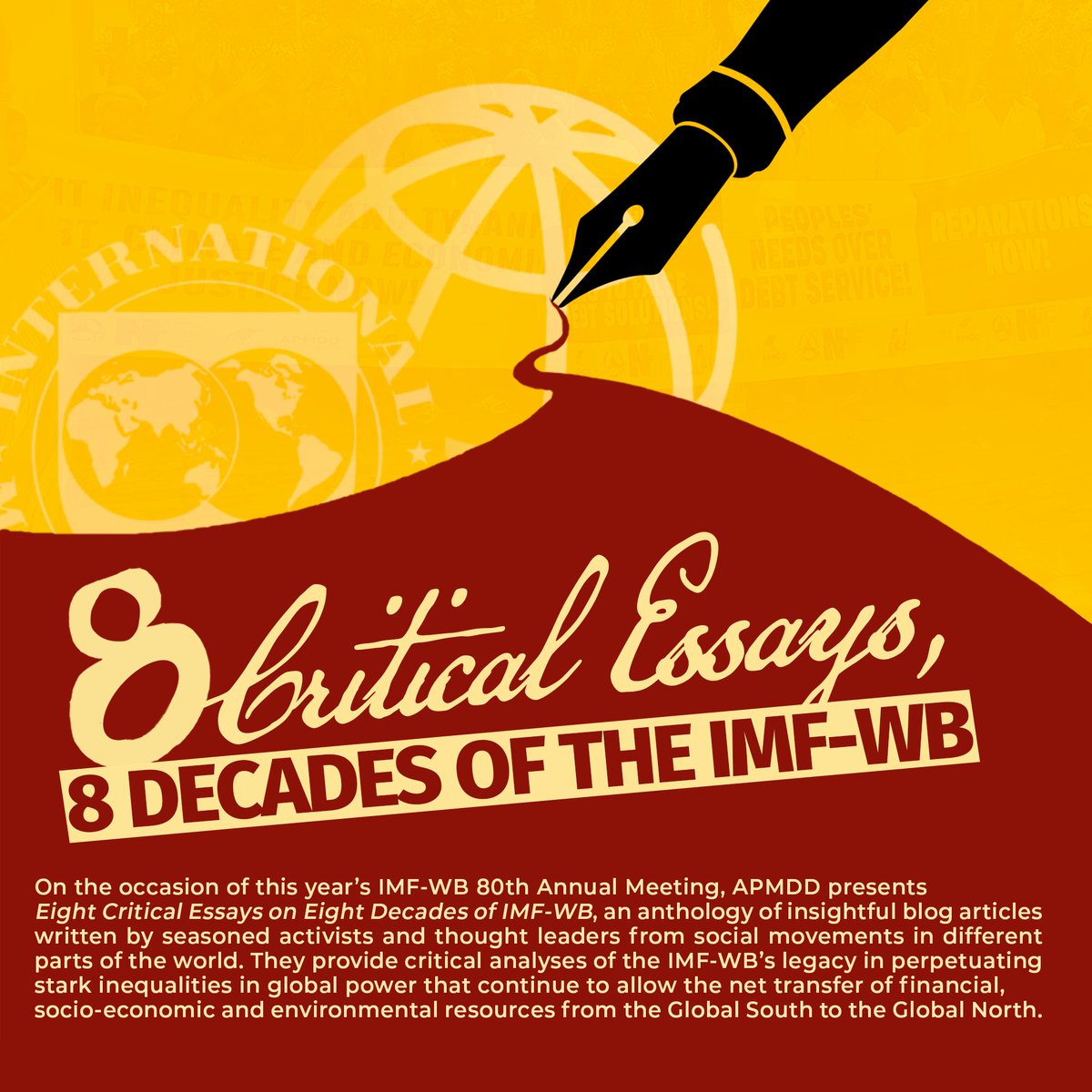 𝐌𝐚𝐫𝐤𝐢𝐧𝐠 𝟖𝟎 𝐘𝐞𝐚𝐫𝐬 𝐨𝐟 𝐃𝐞𝐛𝐭 &amp; 𝐃𝐞𝐬𝐭𝐫𝐮𝐜𝐭𝐢𝐨𝐧

This year, the IMF-WB turns 80. Our new anthology — 𝙀𝙞𝙜𝙝𝙩 𝘾𝙧𝙞𝙩𝙞𝙘𝙖𝙡 𝙀𝙨𝙨𝙖𝙮𝙨 𝙤𝙣 𝙀𝙞𝙜𝙝𝙩 𝘿𝙚𝙘𝙖𝙙𝙚𝙨 𝙤𝙛 𝙩𝙝𝙚 𝙄𝙈𝙁-𝙒𝘽 — exposes their role in plundering the Global South.