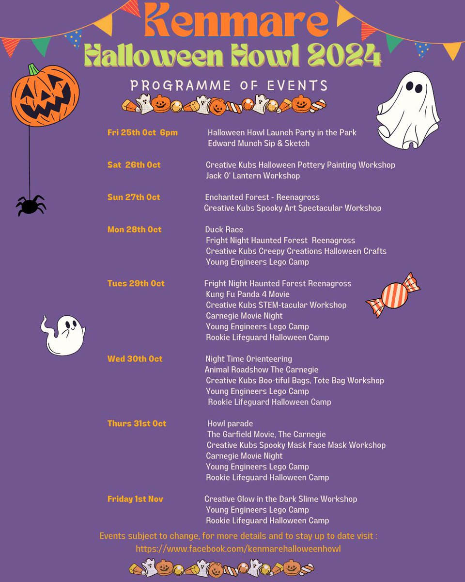 Check out the Halloween Howl '24 Programme of Events! 
#kenmare #escapetoliving #halloween #halloween24 #halloweenhowl #whatsoninkerry #KerryHomeComing