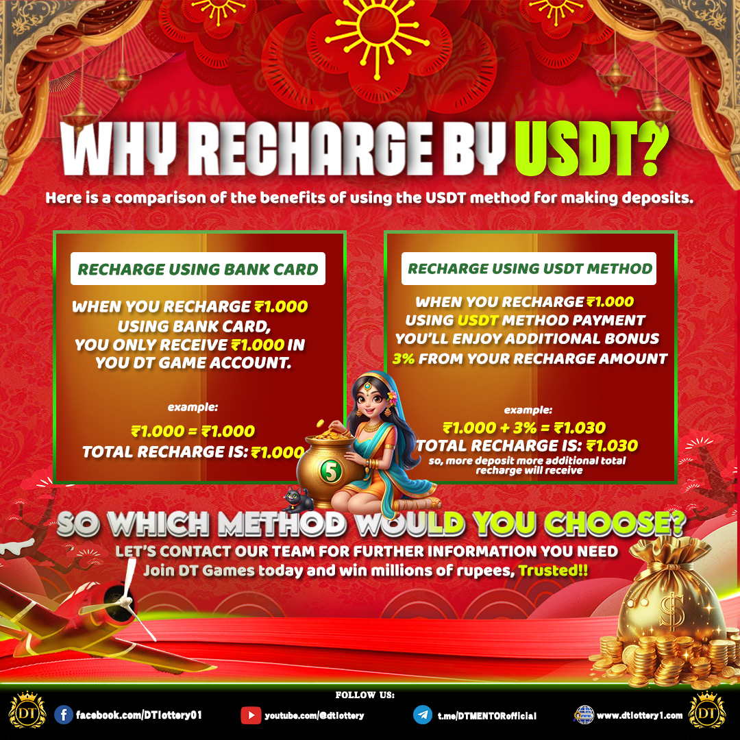 indiaonline01's tweet photo. Boost Your Earnings with a 3% USDT Deposit Bonus at DT Games!

🎬 YT : @dtlottery
🌐 Website : https://t.co/ei7kZ8QJ32
#BiggBoss18
#PAKvsENG
#ImranKhan
#DevaBhauChiMetro
#ViratKohli
#सबCultures
#dtentertainment
#dtgames https://t.co/P8RhhVSEzv