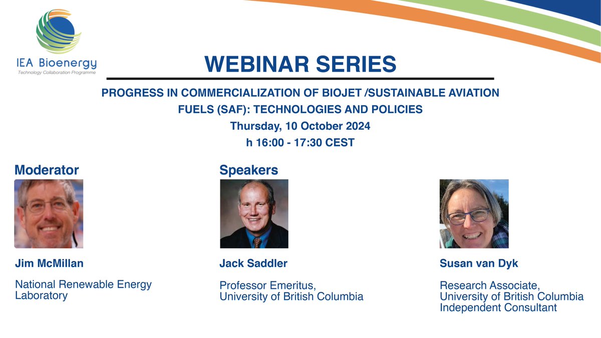 ❗ Don't miss the webinar "Progress in Commercialization of Biojet /Sustainable Aviation Fuels (SAF): Technologies and policies"

There has been significant progress in the commercialization of technologies accompanied by considerable investment in research and development. The
