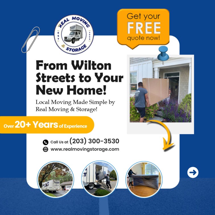 RealMovingofCT's tweet image. From Wilton Streets to Your New Home!

🌐 Visit Our Website at realmovingstorage.com/local-moving

#WiltonStreets #WiltonStreetsToNewHome #RealMovingStorage #FairfieldCT #StamfordCT #MilfordCT #NorwalkCT #DanburyCT #HartfordCT #NewHavenCT