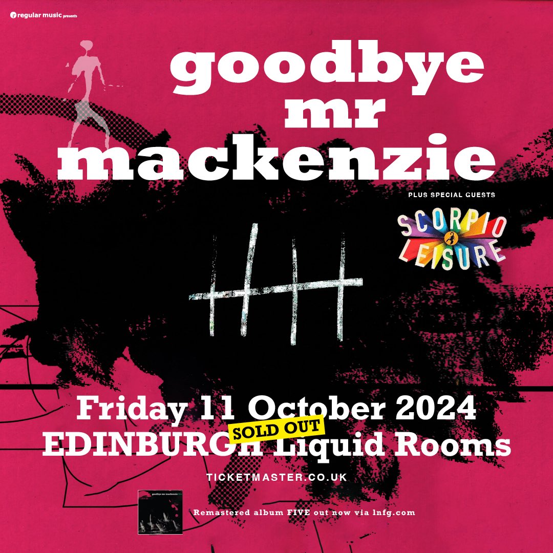 Our gig at Edinburgh Liquid Rooms is now sold out x