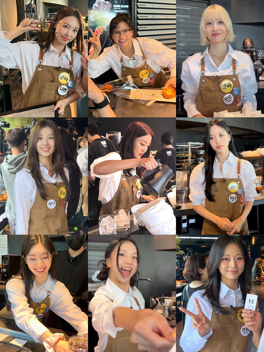 godmitzu's tweet photo. OUR 9WICE WORKING AS CAFE PART-TIMERS FOR TTT TODAY https://t.co/DUxtUevrI6