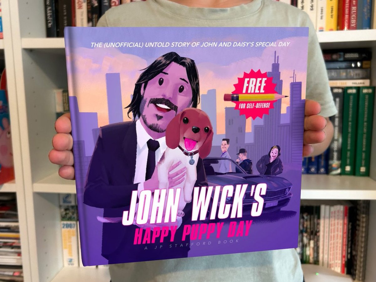 jpstafford's tweet photo. Before the revenge 🔫, there was love. 🐾 

Explore the story of John Wick and his puppy Daisy in my (very unofficial) children's book sample. 

The story the world needs to hear. #johnwickpuppybook
 
https://t.co/vjL0eEfS9y https://t.co/vRn788DzXX