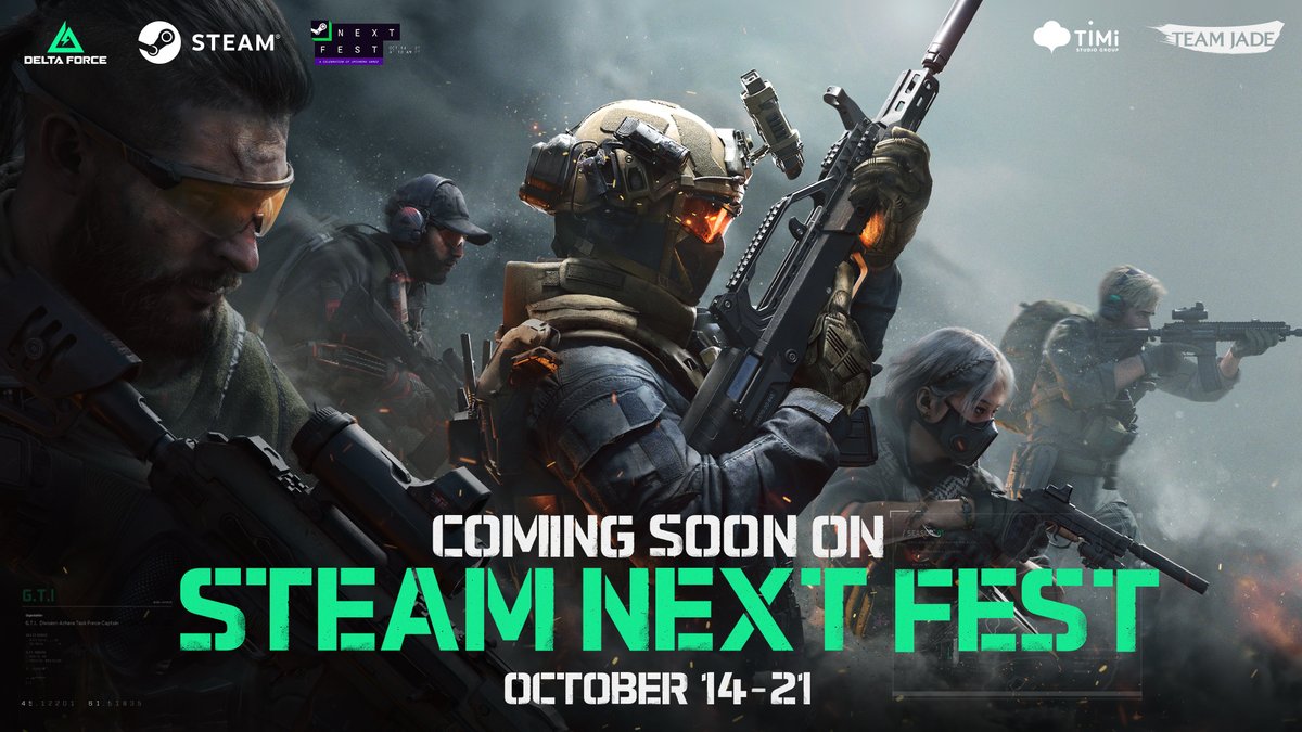 DeltaForce_Game's tweet image. 🚨Get ready to deploy, Operators🚨

#DeltaForce will be playable during #SteamNextFest from Oct 14 - 21 🗓️

No keys or access requests necessary - if you’re on #Steam, you’re in the squad🪖

#deltaforcegame