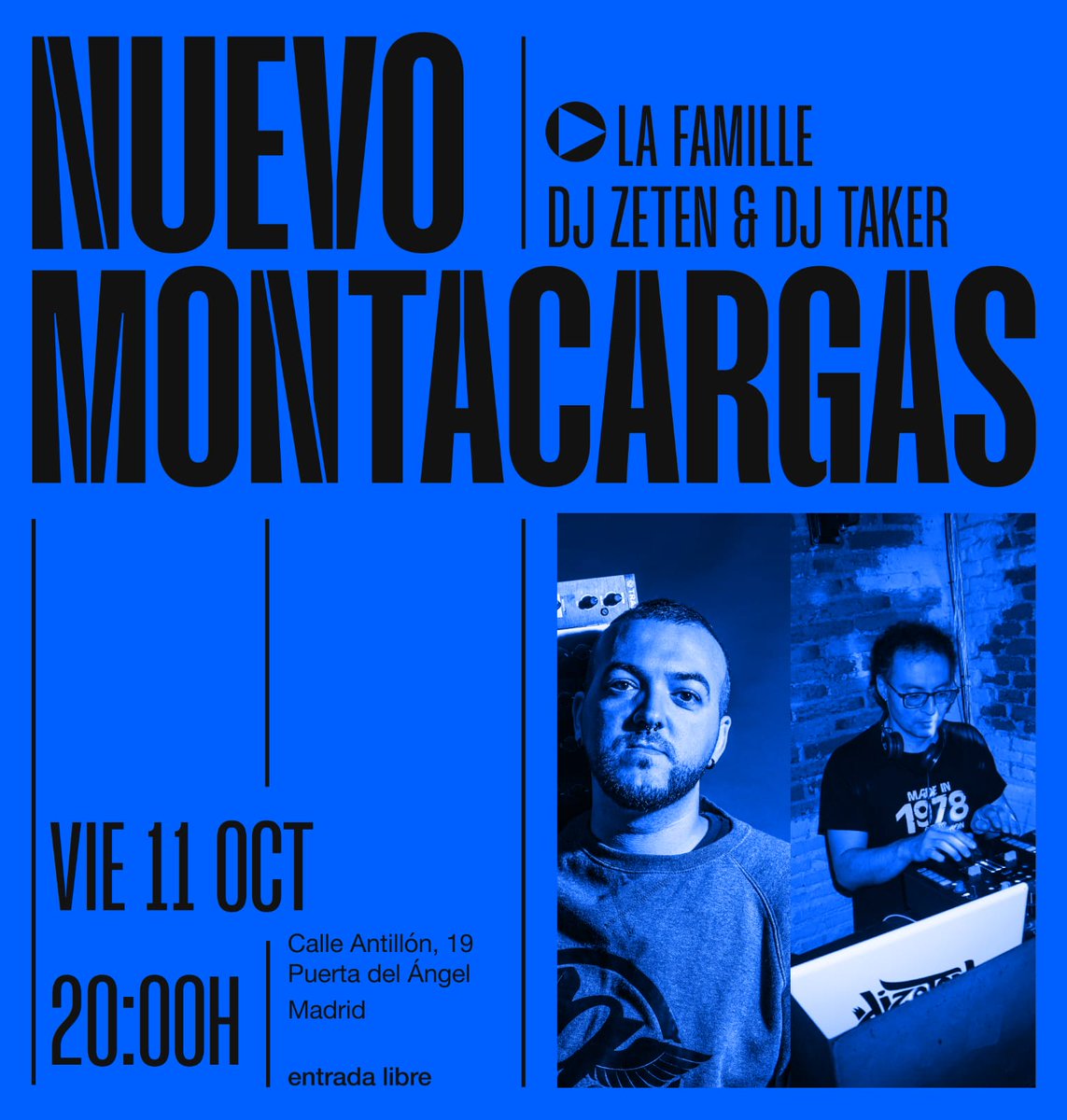 DaniZeten's tweet photo. #Fiesta #LaFamille llega a Nuevo Montacargas!!
Escucharemos los mejores hits de #Rap, #RnB; #90s, #NewJackSwing
📀 #Djs encargados #DjZeten &amp; #DjTaker 

#Viernes 11 de #octubre 20:00h
@NMontacargas  C/ Antillón, 19 #Metro Puerta del Ángel
Entrada libre #Madrid
#Weekend #Friday https://t.co/dsEN5HVvea