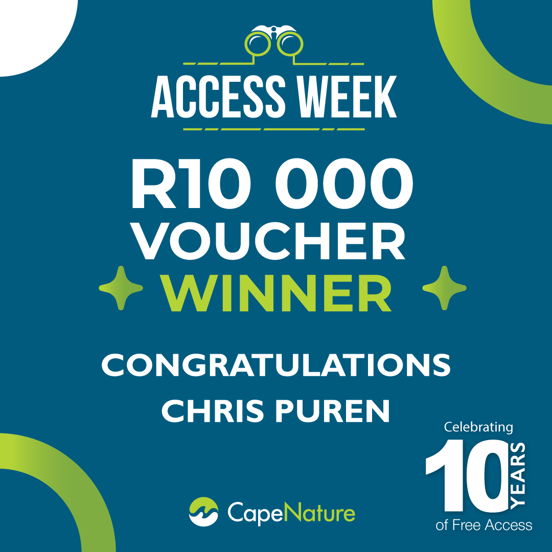 CapeNature1's tweet image. Congratulations to Chris Puren who visited one of the participating nature reserves during Access Week. We also handed out a jam packed hamper to every tenth person entering each reserve during the week

#CapeNature
#AccessWeek
#Winners
#Congratulations
