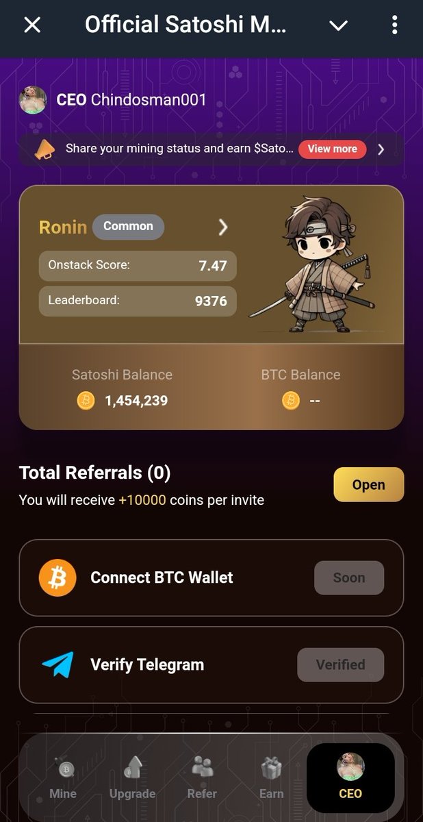 BlackJozyChindo's tweet photo. @SatoshiMinerHQ My App All-day Everyday💫
@haidar_aleeyhu
@Abdulxeero2
#Onstackto5million https://t.co/2VRmU9vxcN