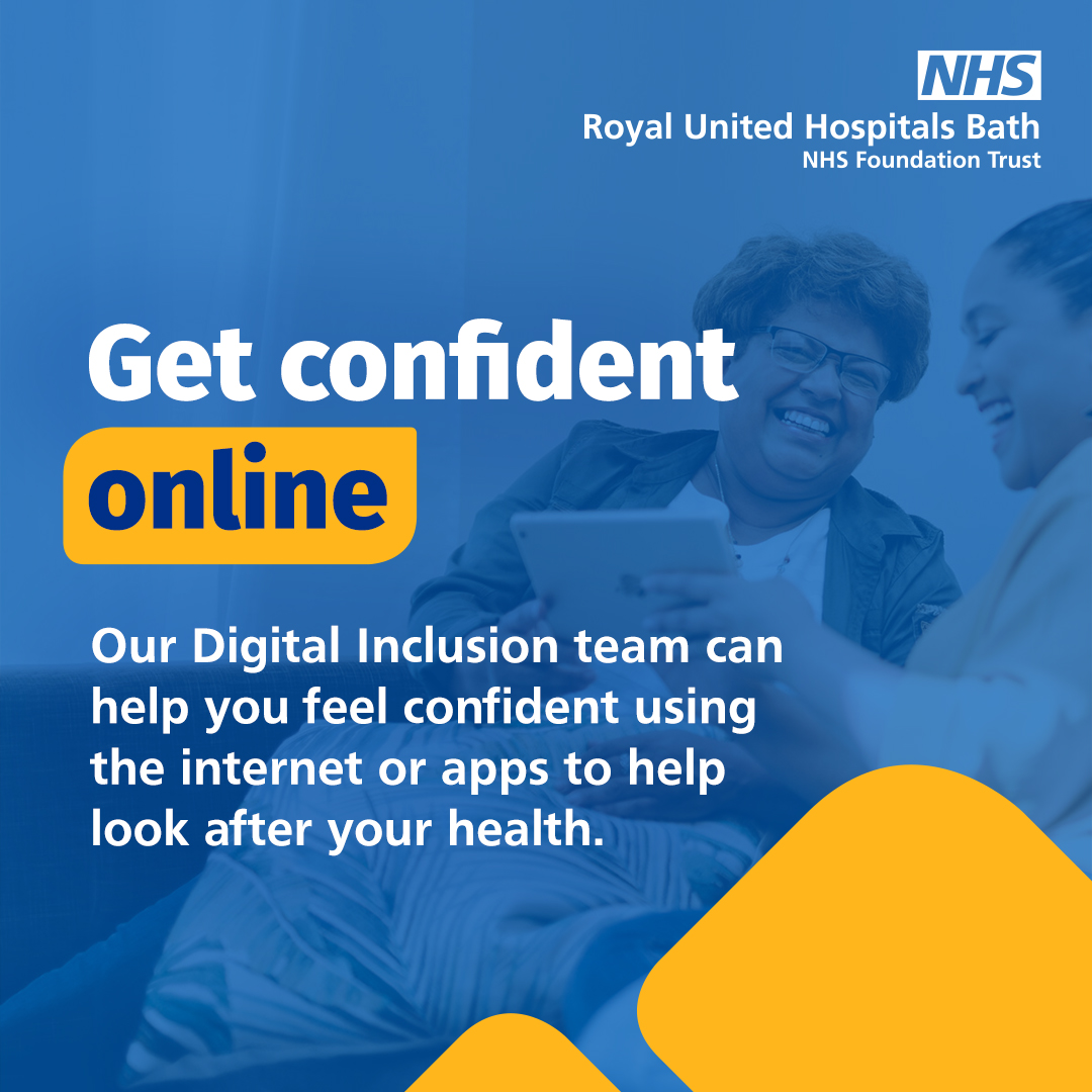 Do you or someone you know want to feel more confident using the internet or apps to help look after your health? Don't miss coming to see our new Digital Inclusion this Tuesday.

Join us for free, no appointment needed:
📆 Tuesday 15 October
🕚 11am – 1pm
📍 RUH main entrance