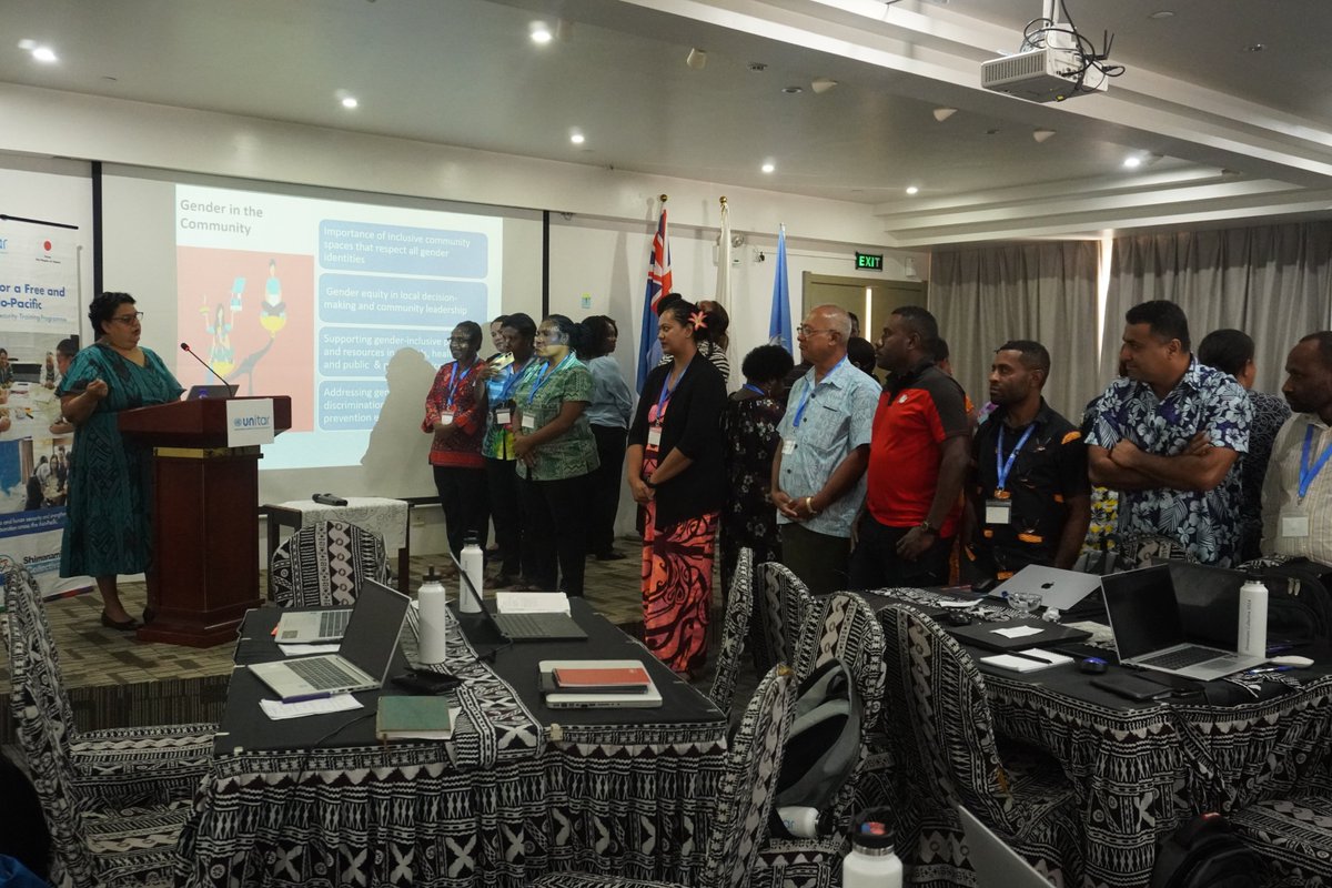 UNITARHiroshima's tweet photo. Today, participants of the Japan-funded #FOIP workshop in Fiji attended a full day of lectures covering topics ranging from gender and inclusivity to fundraising,  and exchanged ideas they learned together. ⚧️💰

#FOIPFiji #LeadersforFOIP #SeaSecurity #HumanSecurity https://t.co/dFDcUjQ4aI