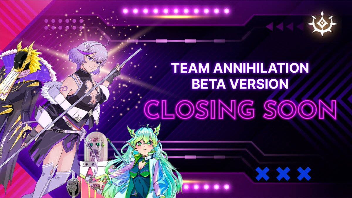 ⚠️ Team annihilation beta version Closing Soon! ⚠️  
 
🕒 Task deadline: Oct 11, 14:00 UTC+8  
🕒 Beta access closure: Oct 16, 14:00 UTC+8 

Please make sure to claim all battle task rewards before the beta access closes.🎁 

Don’t miss out on the final push! 💥  
#Yuliverse
