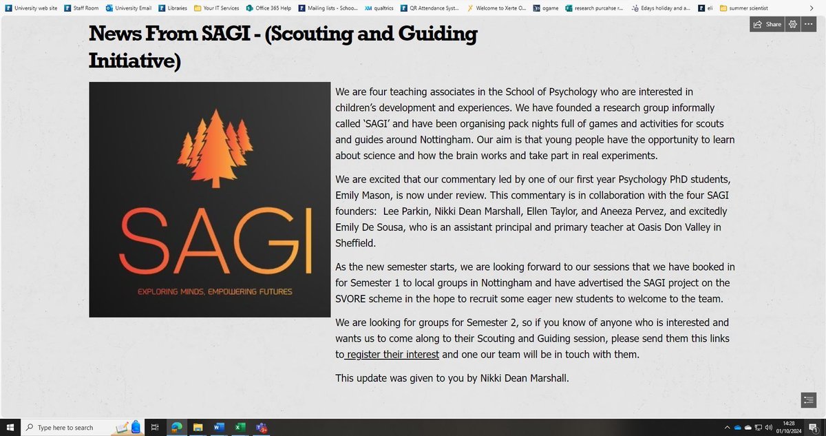 Want to keep up to date with what we have been up to. Here's a little snippet from the Psychology newsletter. 

#Science #ScoutingForResearch #UpcomingPublications