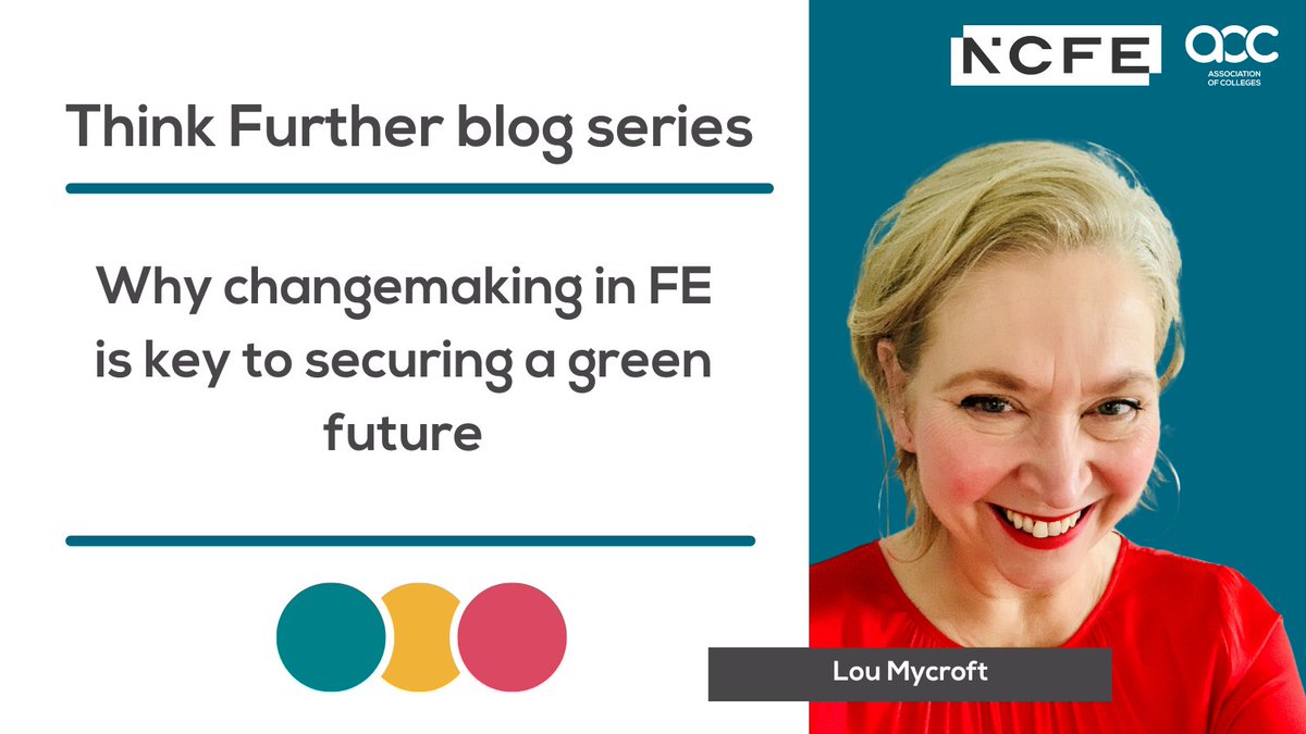 Find out why changemaking in FE is key to securing a green future in our latest #ThinkFurther blog by @LouMycroft, Co-founder of <a href="/JoyfulFE/">#JoyFE💛 Collective</a> and a Green Changemaker. <a href="/NCFE/">NCFE</a>

Read more here:
aoc.co.uk/news-campaigns…