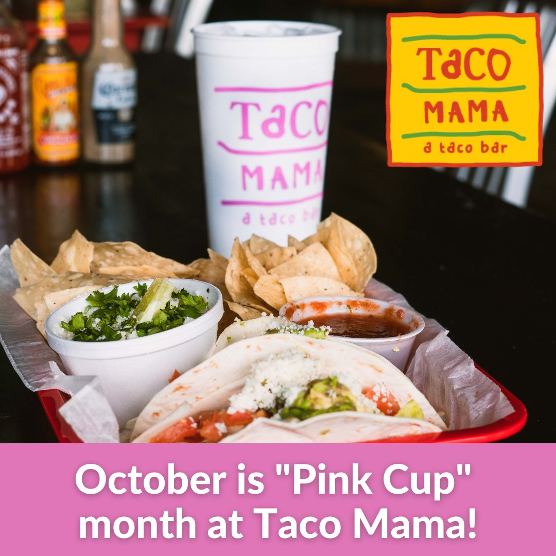 Celebrate Taco Tuesday at Taco Mama and purchase a PINK CUP! NC locations are donating a portion of the proceeds of the cups to Pretty In Pink Foundation during October. We love our partnership with Taco Mama…thank you! 

#PrettyInPink #TacoMama #TacoTuesday