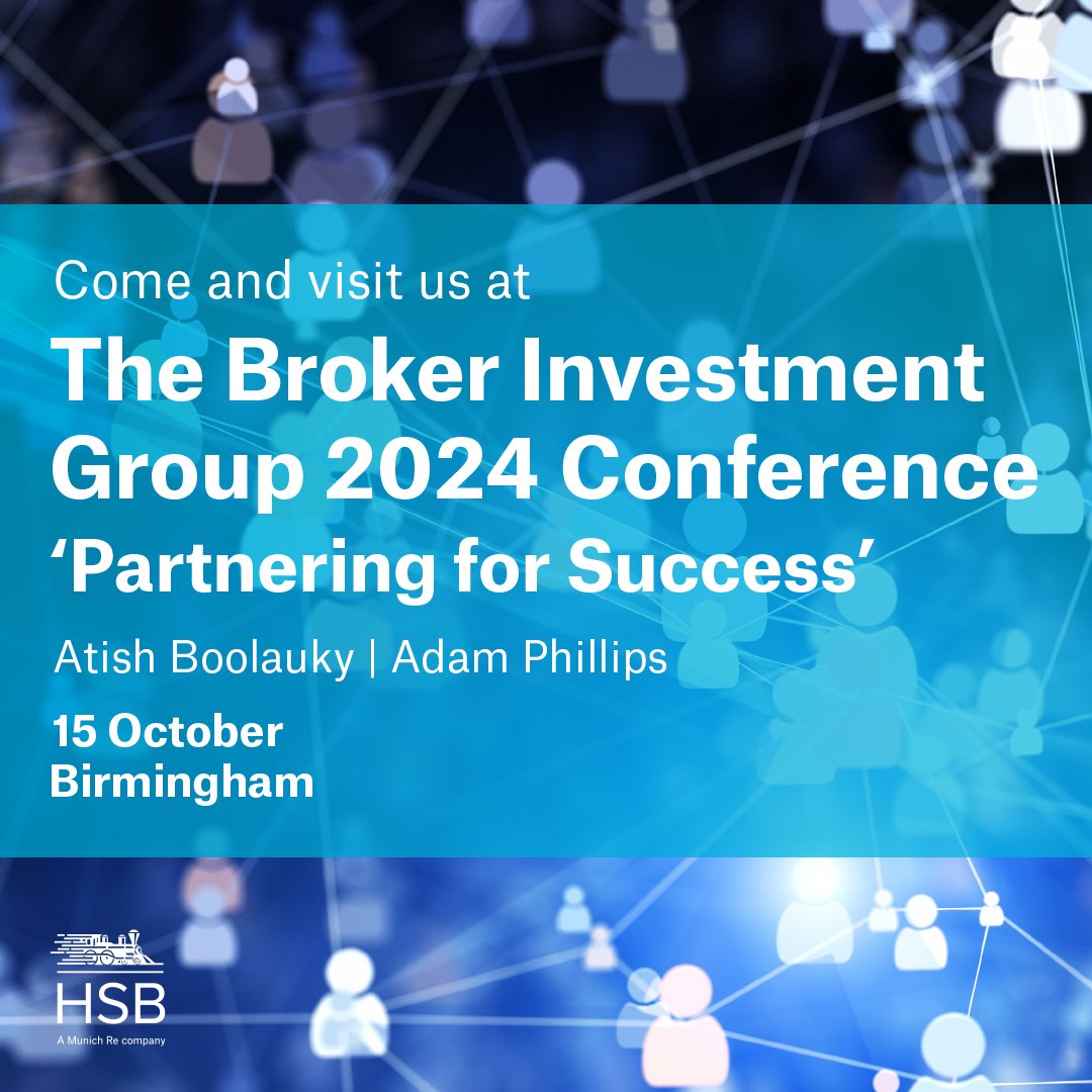 HSB | UK and Ireland (@hsb_eng_ins) on Twitter photo Just one week to go until our team showcase our specialist engineering and technology insurance solutions at The Broker Investment Group’s 2024 Conference. If you’ll be attending, do drop by our stand.
#Insurance #InsuranceBroker #BrokerNetwork #Etrade Just one week to go until our team showcase our specialist engineering and technology insurance solutions at The Broker Investment Group’s 2024 Conference. If you’ll be attending, do drop by our stand.
#Insurance #InsuranceBroker #BrokerNetwork #Etrade