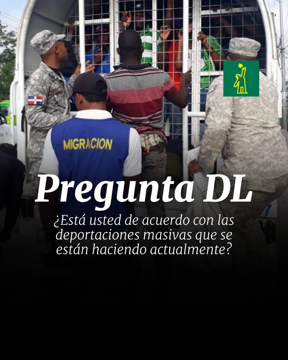 DiarioLibre's tweet photo. ❓ | #PreguntaDL | ¿Está usted de acuerdo con las deportaciones masivas que se están haciendo actualmente?

¡Queremos conocer su opinión!

#DiarioLibre #OpiniónDL #Preguntas #EncuestaDL https://t.co/ZJWfwr1MEg