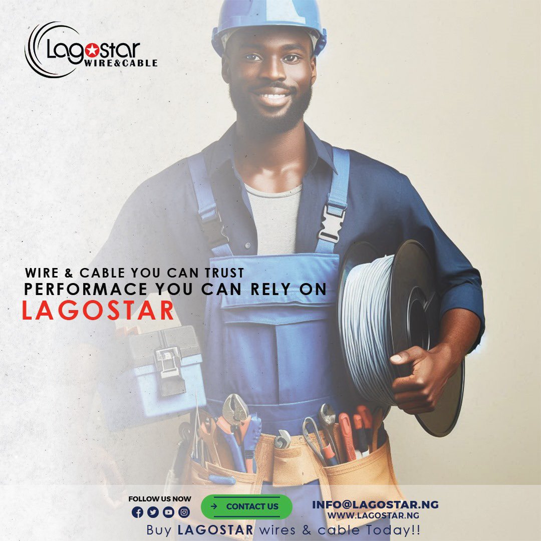 lagostarwireng's tweet photo. Performance you can rely on, Lagostar wires and cables.

#AliAminGandapur #BreakingNews #FreeMoraraKebaso #Garime #Israel #notebook0616 #RutoMustGo #الحرب_بدأت_الان #الهلال_الاهلي #لبنان #AliAminGandapur #FreeMoraraKebaso # https://t.co/vS59EsCTgw