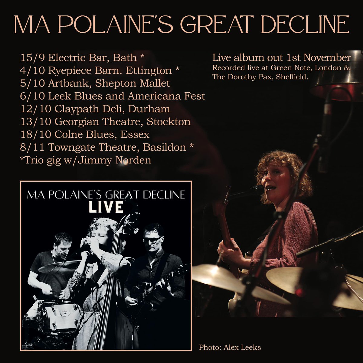 The Georgian Theatre (@georgian_stcktn) on Twitter photo Delighted that <a href="/MaPolainesGD/">Ma Polaine</a> will be stopping by The GT on their UK tour on Sunday 13th October to perform <a href="/downbytheriver9/">DownByTheRiver</a>'s Blues In The Bar event.
Support from @roswellbanduk
🎟 georgiantheatre.co.uk/live-events/bl… Delighted that <a href="/MaPolainesGD/">Ma Polaine</a> will be stopping by The GT on their UK tour on Sunday 13th October to perform <a href="/downbytheriver9/">DownByTheRiver</a>'s Blues In The Bar event.
Support from @roswellbanduk
🎟 georgiantheatre.co.uk/live-events/bl…