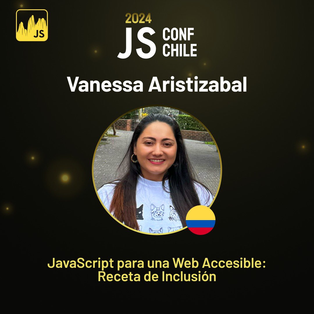jsconfcl's tweet image. Anuncio de speaker 📣 🎤
@vanessamarely nos acompaña en la JSConf Chile 2024! 🎉
Conoce más en su charla : 𝘑𝘢𝘷𝘢𝘚𝘤𝘳𝘪𝑝𝘵 𝑝𝘢𝘳𝘢 𝘶𝘯𝘢 𝘸𝘦𝘣 𝘢𝘤𝘤𝘦𝘴𝘪𝘣𝘭𝘦: 𝘙𝘦𝘤𝘦𝘵𝘢 𝘥𝘦 𝘐𝘯𝘤𝘭𝘶𝘴𝘪𝘰́𝘯
#JSConfChile #JavaScript #JavaScriptChile