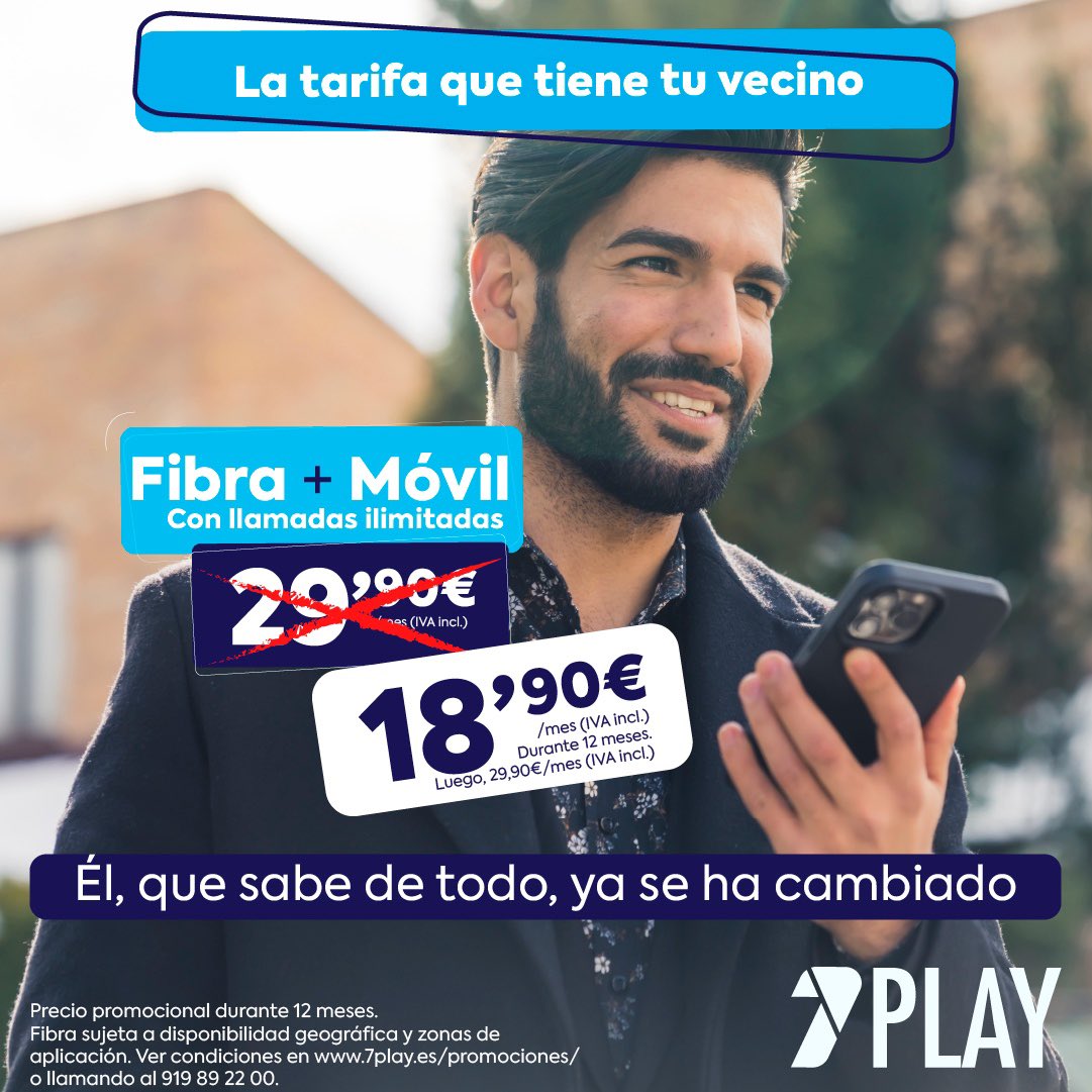 7PlayOficial's tweet photo. Por mucho que te duela tu vecino ya paga menos que tú… cámbiate a 7Play y únete al equipo de los que presumen de oferta 😎📲 #Audiencias #Martes https://t.co/VvDqdcFicg