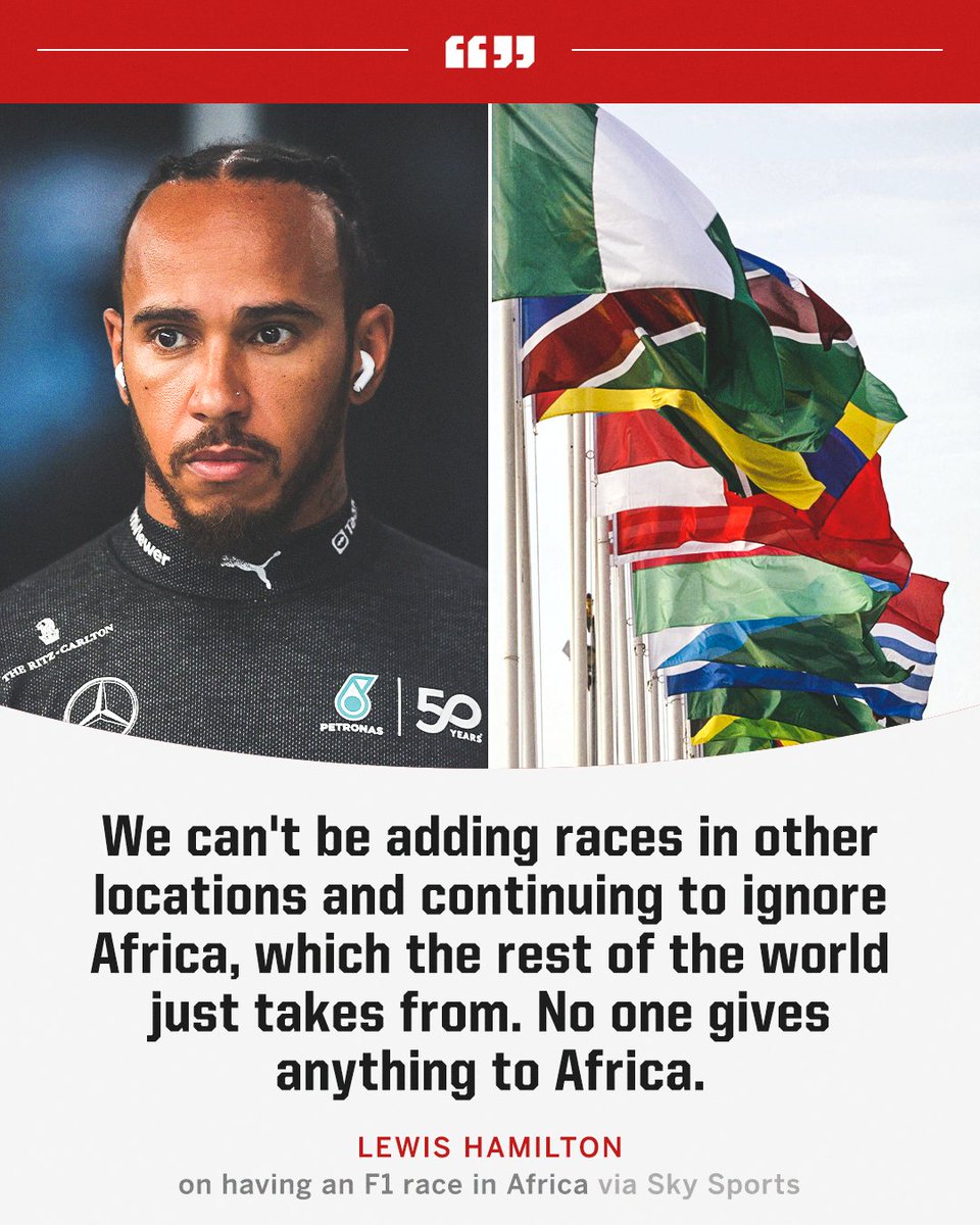 ESPNAfrica's tweet photo. Lewis Hamilton revealed in August his desire to bring F1 back to the continent of Africa 🌍 https://t.co/47UZgoMgI4