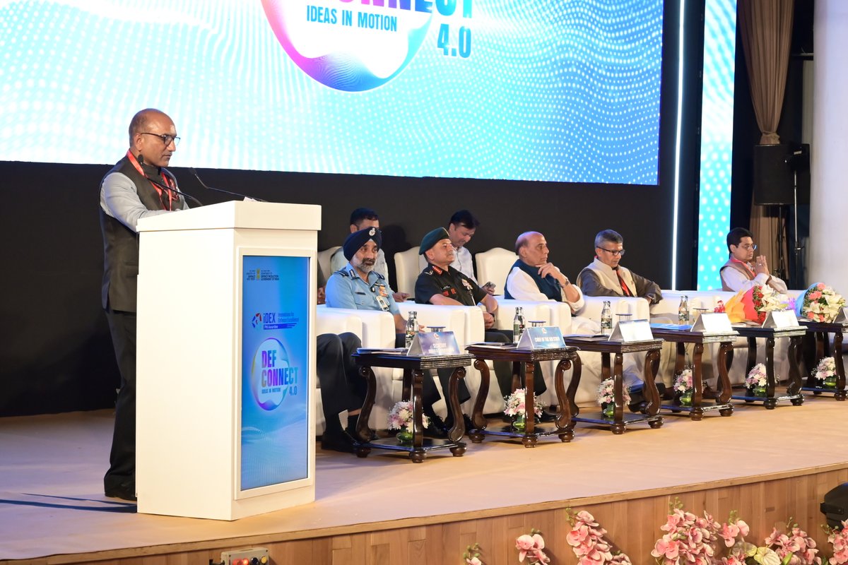 India_iDEX's tweet image. #iDEX is significantly transforming the defence landscape.
iDEX&apos;s ability to attract &amp;amp; collaborate with a vast pool of defence stakeholders underscores its success in promoting innovation: Secretary DP &amp;amp; Chairman DIO Sh. Sanjeev Kumar during the welcome address at #DefConnect 4.0