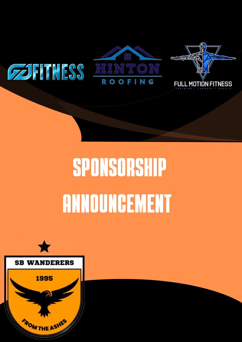 SBWFC are delighted to announce they have secured 3 sponsorships for this season! 

Full motion fitness 
Hinton roofing 
GJFITNESS