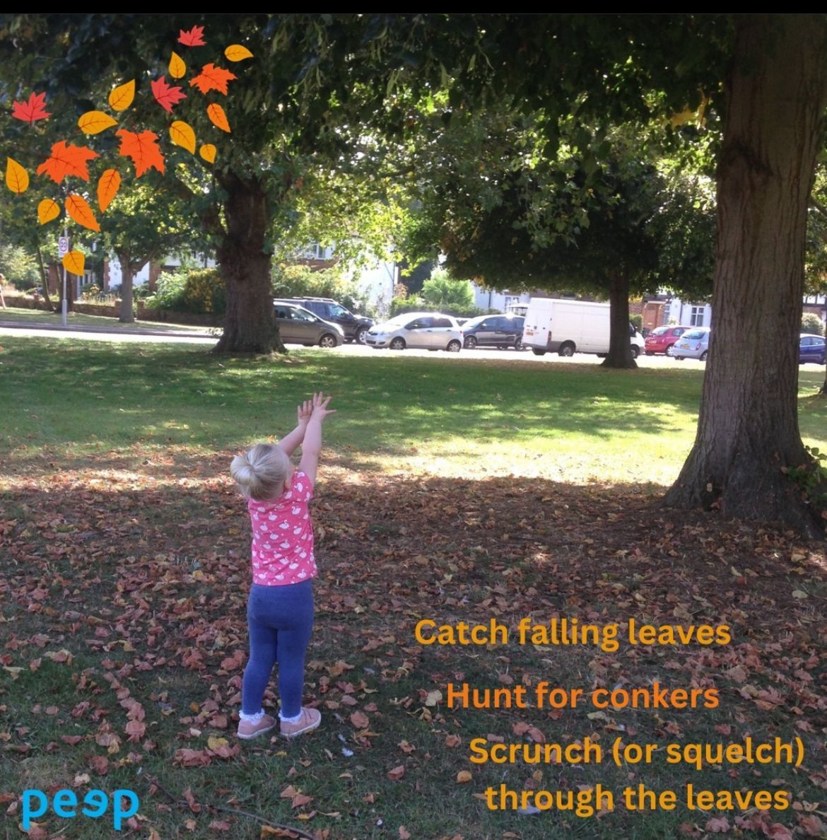 🍁🍂 Make a walk less boring for little people (and big people) in the autumn - try catching falling leaves, hunt for conkers or acorns, scrunch or squelch through the fallen leaves.

These everyday experiences teach children so much about the world around them.

#OutdoorPlay